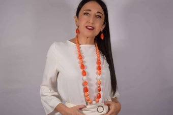 Collana Lola arancione-bianco