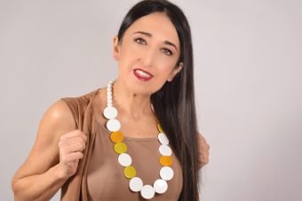 Collana Patty bianco-giallo senape