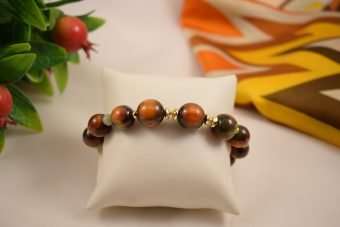 Bracciale Jennifer verde oliva-marrone dorato