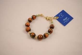 Alternative view of Bracciale Jennifer verde oliva-marrone dorato