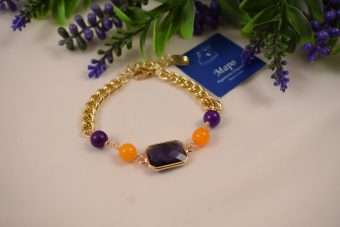 Bracciale Ornella viola e giallo