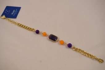 Alternative view of Bracciale Ornella viola e giallo