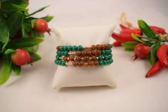 Bracciale Maria verde-marrone