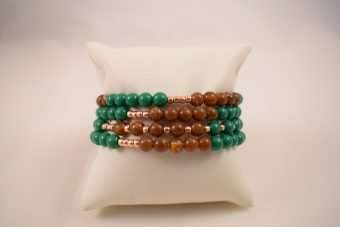 Alternative view of Bracciale Maria verde-marrone
