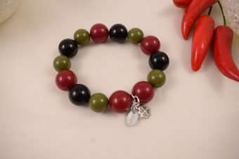 Bracciale Maria rosso, nero e verde