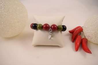 Alternative view of Bracciale Maria rosso, nero e verde