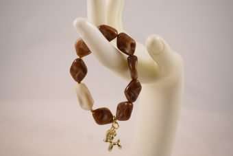 Alternative view of Bracciale Nadia marrone e beige