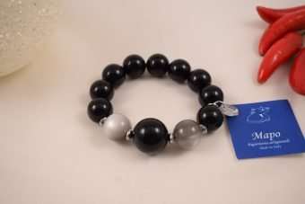 Bracciale Nadia nero-grigio