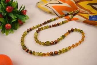 Collana Franca verde oliva-ambra