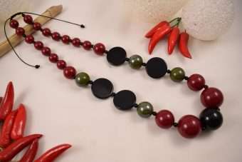 Alternative view of Collana Maria rosso-nero-verde