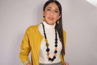 Collana Ida nera-giallo senape