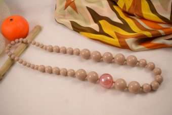 Alternative view of Collana Nunzia beige-rosa