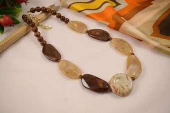 Collana Nadia beige-marrone