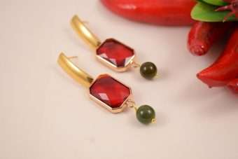 Orecchini Ornella rosso-verde