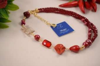 Collana Maddy rossa-bordeaux
