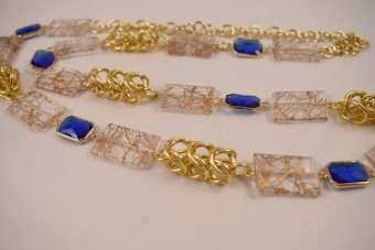 Alternative view of Collana Romina blu elettrico-dorato
