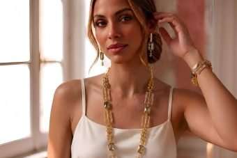 Collana Romina coffee-dorato