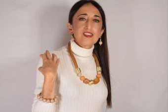Collana Betty senape, dorato e cognac
