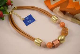 Alternative view of Collana Betty senape, dorato e cognac
