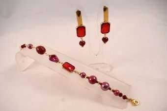 Completo Maddy bracciale e orecchini rossi