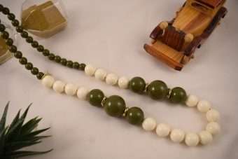 Collana Nunzia verde oliva-crema