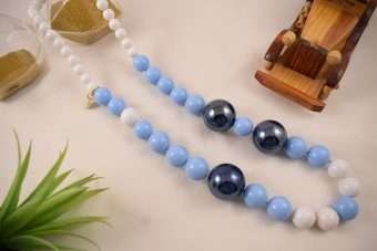 Collana Nunzia celeste-blu-bianca