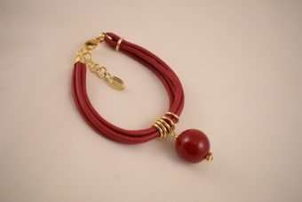Alternative view of Bracciale Sarah Marta bordeaux