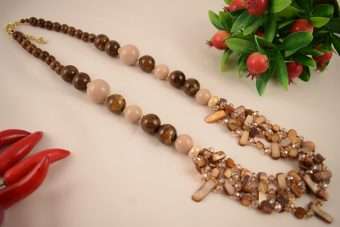 Collana Aurora marrone e beige