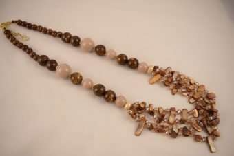 Alternative view of Collana Aurora marrone e beige