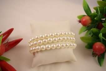 Alternative view of Bracciale Fiamma bianco perla