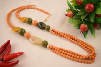 Collana Jennifer senape, verde e beige