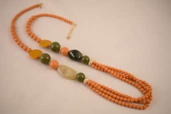 Alternative view of Collana Jennifer senape, verde e beige