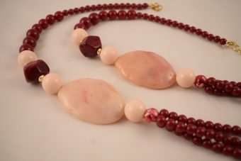 Alternative view of Collana Jennifer rosso bordeaux e rosa