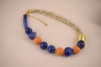 Alternative view of Collana Bea royal blu e giallo senape