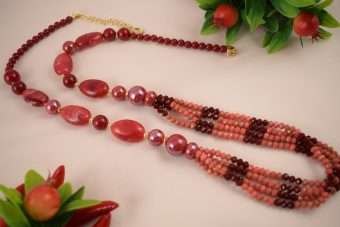 Collana Jennifer bordeaux-rosso-corallo