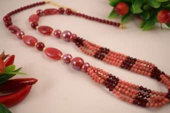 Alternative view of Collana Jennifer bordeaux-rosso-corallo