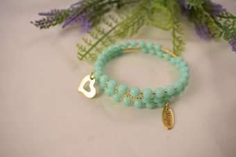 Alternative view of Bracciale Fiamma verde menta