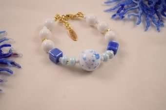 Bracciale Fiametta bianco-blu-azzurro
