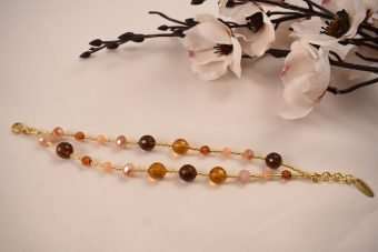 Alternative view of Bracciale Lucilla rosa-ambra