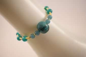 Alternative view of Bracciale Ruta verde ottanio