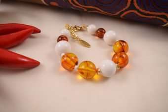 Bracciale Fiamma bianco-ambra