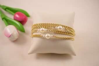 Bracciale Donatella dorato e bianco