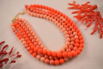 Alternative view of Collana Stella arancio, corallo, rosa cipria