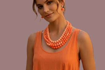 Collana Stella arancio, corallo, rosa cipria