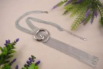 Alternative view of Collana Abba spirale argentata