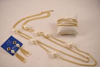 Completo Donatella dorato-bianco
