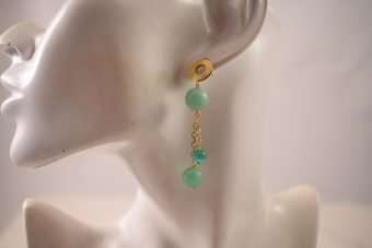 Alternative view of Orecchini Gaia verde malachite e verde Tiffany