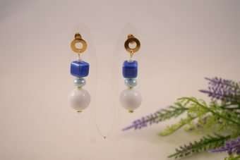 Orecchini Fiametta blu- celeste- bianco