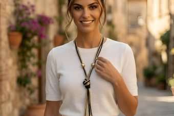 Collana Sarah nero-platino