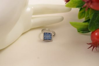Alternative view of Anello Fantasy blu argentato